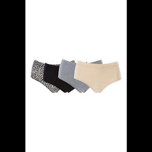 Uncover Women's 4pk Lounge HighLeg Brief Sand/Black/Gray/Black Leopard -